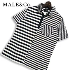 未使用★ MALE&Co. タカキュー 春夏★ 半袖 ボーダー切替 スリムフィット ポロシャツ Sz.L メンズのサムネイル