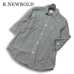 R.NEWBOLD ポールスミス 春夏★ 七分袖 ロゴ刺繍 ギンガム チェック シャツ Sz.L メンズのサムネイル