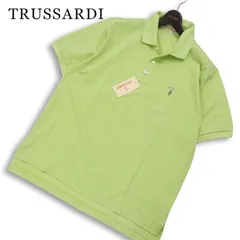 【新品 未使用】 TRUSSARDI トラサルディ 春夏★ 半袖 鹿の子 ロゴ刺繍 ポロシャツ 大きいサイズ Sz.LL メンズのサムネイル