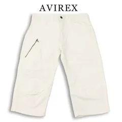 AVIREX アヴィレックス 春夏 TYPE BLUE★ 立体裁断 ストレッチ ジョグ クロップド デニム パンツ ジーンズ Sz.L メンズ 白のサムネイル