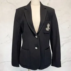未使用品　LAUREN RALPH LAUREN ローレンラルフローレン ブリオン　ジャガード　ブレザー　テーラードジャケット　銀ボタン　コットン　ポリウレタン　ブラック　黒　レディース　Mサイズのサムネイル