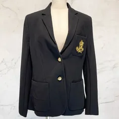 未使用品　LAUREN RALPH LAUREN ローレンラルフローレン ブリオン　ジャガード　ブレザー　金ボタン　テーラードジャケット　コットン　ポリウレタン　ブラック　黒　レディース　Mサイズのサムネイル