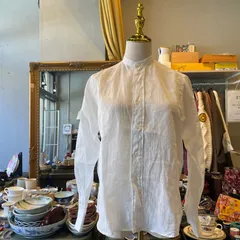 67　STAMP AND DIARY スタンプアリー　ブラウス シャツ トップス　レディース　blouse　shirt　Tops　ladies　リネン　麻　LINEN　長袖　無地　お呼ばれ　デート　オフィスカジュアル　食事会のサムネイル