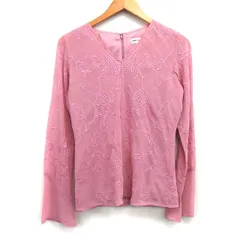オットー OTTO コレクション collection カットソー ブラウス シフォン 総柄 刺繍 M ダスティピンク /HT18のサムネイル