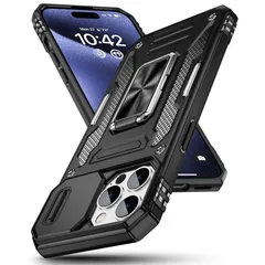 【新品】 GTUJWN 対応 iPhone 15 Pro 用の ケース リング付き 全面保護 耐衝撃 スタンド機能 米軍MIL カバー PC+TPUバンパー レンズ保護 車載ホルダー 指紋防止 黄ばみなし 薄型 滑り止め 擦り傷防止 耐久 スマホケース 対応 のサムネイル