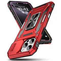 【新品】 GTUJWN 対応 iPhone 16 Pro Max 用の ケース リング付き 全面保護 耐衝撃 スタンド機能 米軍MIL カバー PC+TPUバンパー レンズ保護 車載ホルダー 指紋防止 黄ばみなし 薄型 滑り止め 擦り傷防止 耐久 スマホケースのサムネイル