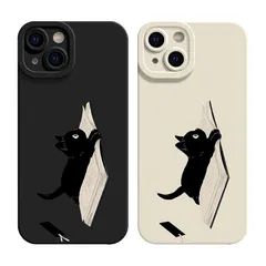 【新品】 かわいい ねこ 猫 ネコ スマホケース iPhone 11 Pro 用 ケース 本の上に横たわる子猫 イフォン 11 Pro 用 ケース (5.8インチ) シリコーン クリアケース バンパー 薄型 超軽量 Aブラック ARPEのサムネイル