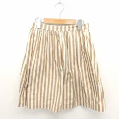 フリークスストア FREAKS STORE スカート フレア ストライプ ひざ丈 バックジップ 薄手 S 薄茶 ベージュ /TT10のサムネイル