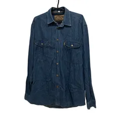  ARMANI JEANS 長袖デニムシャツ ヴィンテージ イタリア製 アメカジファッション Sサイズ インディゴ レディース【KT2】のサムネイル