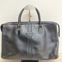 DAKS ENGLAND ダックス ビジネスバッグ/ブリーフケース ブラック 黒 レザー ロゴ型押し チャーム付き メンズ[OG00086]のサムネイル