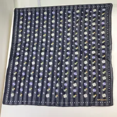 美品 U.P renoma/ユーピーレノマ ハンカチ/スカーフ ブラック×ネイビー ストライプ/花柄/ドット レディース[ON01266]のサムネイル
