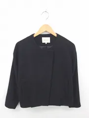 デビュー ド フィオレ Debut de Fiore ジャケット アウター ノーカラー ジップアップ 厚手 無地 シンプル 38 黒 ブラック /TT19のサムネイル