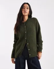 エイソス レディース アウター カーディガン ウール ASOS DESIGN wool blend oversized cardigan Khaki カーキのサムネイル