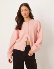 エイソス レディース アウター カーディガン ASOS DESIGN lightweight relaxed cardigan pink ピンクのサムネイル