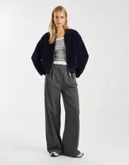 エイソス レディース アウター ジャケット・ブルゾン ASOS DESIGN teddy bomber jacket NAVY ネイビーのサムネイル