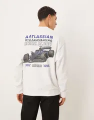 エイソス レディース トップス Tシャツ プリント ASOS DESIGN relaxed crewith Williams racing print WHITE ホワイトのサムネイル
