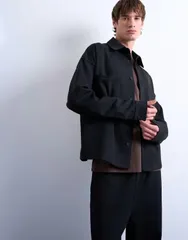 トップマン メンズ アウター ジャケット・ブルゾン オーバーサイズフィット ジャージー ジャケット Topman oversized fit double pocket jersey jacket Bのサムネイル