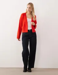 エイソス レディース アウター カーディガン ASOS DESIGN edgetoedge cardigan Red レッドのサムネイル