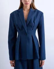 トップショップ レディース アウター ジャケット・ブルゾン ウエストマーク ブレザー Topshop extreme cinched waist blazer part of a set navy ネのサムネイル