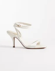 エイソス レディース シューズ サンダル ヒール ASOS DESIGN Hope barely there mid heel stiletto sandals IVORY アイボリーのサムネイル