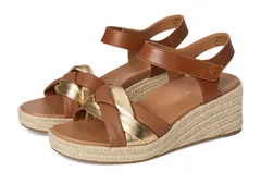 バイオニック レディース シューズ ヒール サンダル VIONIC Saratoga Espadrille Sandals TanGold Leather タンのサムネイル