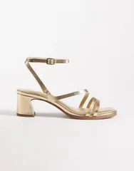 エイソス レディース シューズ サンダル ヒール ASOS DESIGN Honeybee mid block heeled sandals GOLD ゴールドのサムネイル