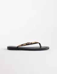 エイソス レディース シューズ サンダル ASOS DESIGN Fitz skinny strap sandals in leopard アニマルのサムネイル