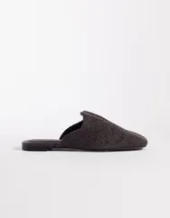 エイソス レディース シューズ サンダル ASOS DESIGN Mimic raffia flat mules Brown Raffia ブラウンのサムネイル