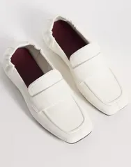 エイソス レディース シューズ スリッポン・ローファー ASOS DESIGN Melody square toe soft loafers Offwhite オフホワイトのサムネイル