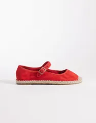 エイソス レディース シューズ サンダル ASOS DESIGN Jasmine mary janespadrille ballet flats RED レッドのサムネイル