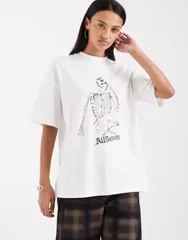 オールセインツ レディース トップス Tシャツ グラフィック AllSaints Etta Snakehead back graphic tee WHITE ホワイトのサムネイル