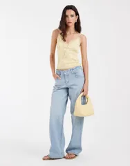 エイソス レディース トップス シャツ Vネック コントラスト レース ASOS DESIGN contrast lace detail v neck camin buttermilkのサムネイル
