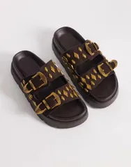 エイソス レディース シューズ サンダル スエード ASOS DESIGN Flair boho studded sandals in chocolate suedette CHOCOLATE SUEのサムネイル