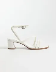 エイソス レディース シューズ サンダル ヒール ASOS DESIGN Wide Fit Honeybee mid block heeled sandals croc Off white crocのサムネイル