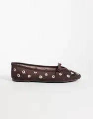 アルド レディース シューズ パンプス フラワー柄 メッシュ フラワー Aldo Aurabella floral ballet flats mesh Open brown ブラウンのサムネイル