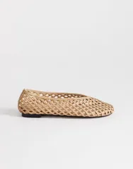 トップショップ レディース シューズ パンプス Topshop Luna woven ballet flats in sand サンドのサムネイル