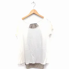 スピック＆スパン ノーブル Spick&Span Noble カットソー Tシャツ 切替 ドット柄 リボン 半袖 ボートネック アイボリー 白 /FT33のサムネイル