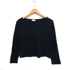 オットー OTTO コットン ニット カットソー 長袖 Vネック 無地 LL ブラック 黒 /FT24のサムネイル