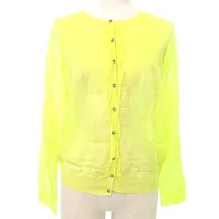 タラジャーモン  TARA JARMON シアー カーディガン ラメ フリル M  イエロー ■YHS4 A0923のサムネイル
