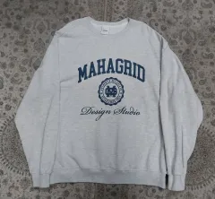 MAHAGRID マハグリッド ライト グレー ロゴ オーバーサイズ スウェット Lのサムネイル