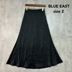 BLUE EAST ブルーイースト 2 M マーメイドサテンロングスカート ロングスカート マーメイドスカート サテンスカート フレアスカート ウエストゴム 光沢感 エレガント フェミニン シンプル 無地 黒 ブラック ★ ■◇ ■◆のサムネイル