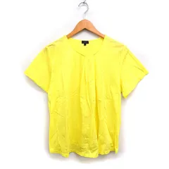 ジョセフ JOSEPH 半袖 カットソー Tシャツ タック 無地 コットン 綿 L イエロー 黄 /FT17のサムネイル