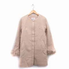 ヘザー Heather コート アウター ノーカラー ミドル丈 シンプル F ピンクベージュ /KT35のサムネイル