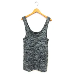ミッシュマッシュ MISCH MASCH ニット チュニック Uネック ストレッチ リブ ノースリーブ M 黒 ブラック /NT13のサムネイル