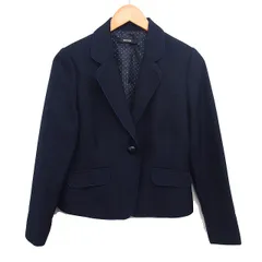 シューラルー SHOO・LA・RUE テーラードジャケット 総裏地 ツイード スリット アウター M 紺 ネイビー /NT14のサムネイル