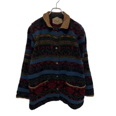 【WOOLRICH】 90s USA製 ネイティブ柄 レザー襟ウールジャケット S-3544のサムネイル