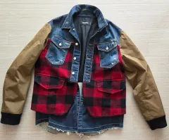 DSQUARED2 ディースクエアード2 デニム ウールCHECK ミックス ジャケットのサムネイル