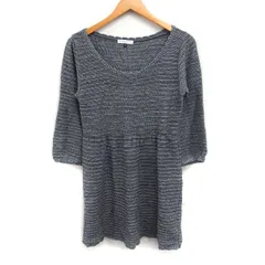 プロポーション ボディドレッシング PROPORTION BODY DRESSING ニット チュニック ワンピース 7分袖 ラメブレンド FR グレー 灰 /FT27のサムネイル