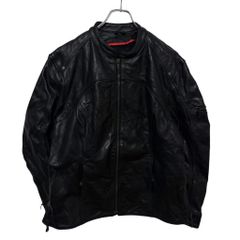 【VINTAGE】 本革 裏地メッシュ シングルライダースジャケット S-3631