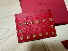 (新品) Valentino ヴァレンティノ ロックスタッズ カードウォレット レッドのサムネイル